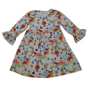 Girls Boutique Grinch Christmas Dress OS
